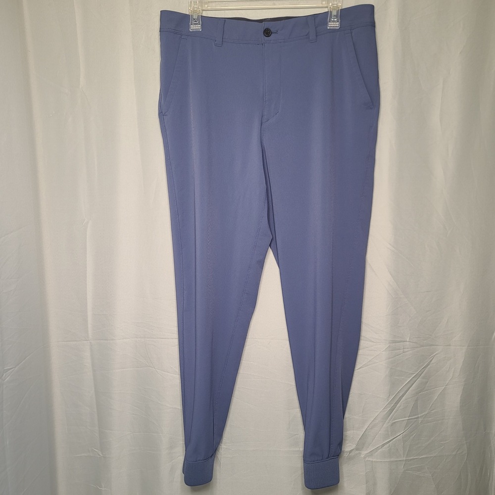 VRST Golf Jogger Pants Mens 34 Blue Grey Stretch Athletic Slim Fit Chino Cuffed